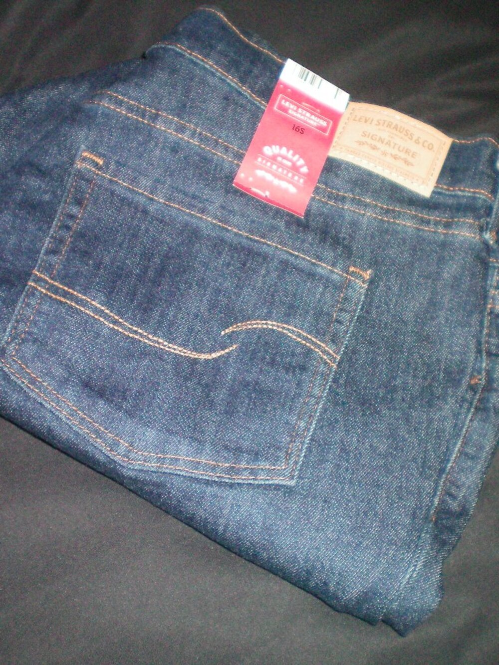 Signature by Levi Strauss & Co. “In The Sky” Dark Wash Jeans   Size 16 Short P